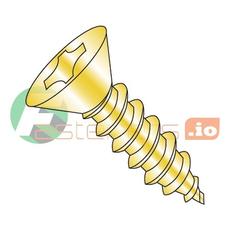 Sheet Metal Screw, #6 x 1/2 in, Zinc Plated Steel Flat Head Phillips Drive, 10000 PK